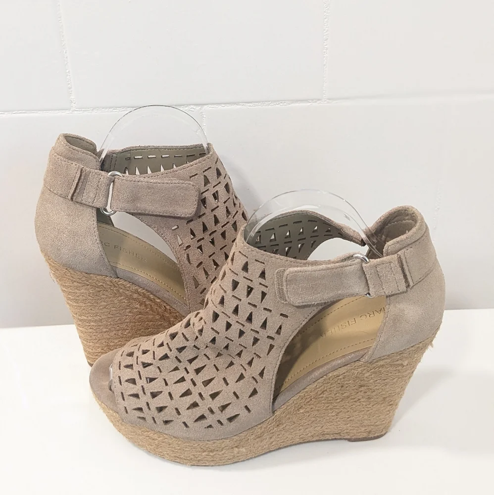 Marc Fisher Suede Wedge Helina Sandals